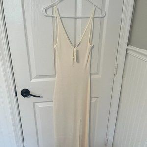 White Abercrombie and Fitch Ribbed Midi Dress Size M